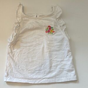 Janie and Jack White Tank with Floral Pocket